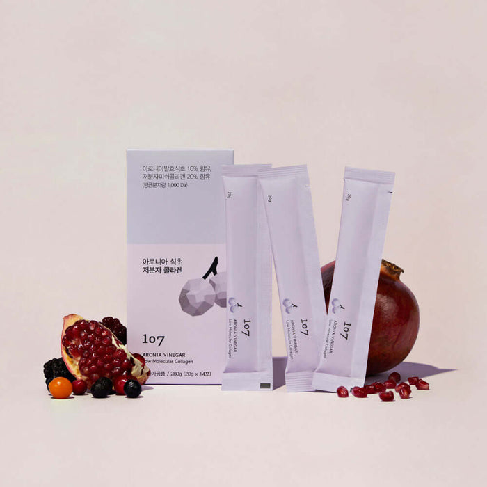 107 Aronia Vinegar Low Molecular Collagen 20g x 14 Packets with fruits