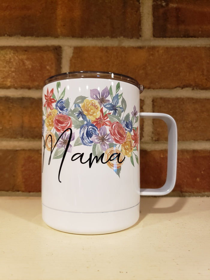 10oz White Stainless Coffee Cup