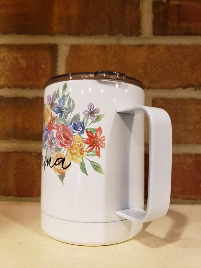 10oz White Stainless Coffee Cup