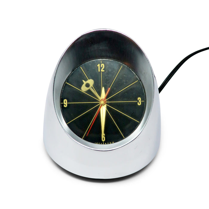 1960s Jefferson 500 Chrome Desk Clock