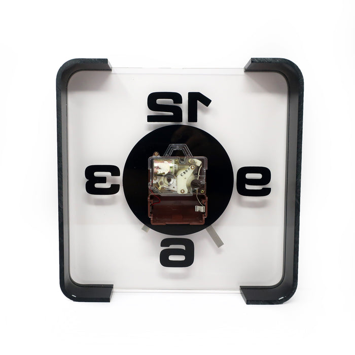 1970s Black Lucite Wall Clock by Empire Art