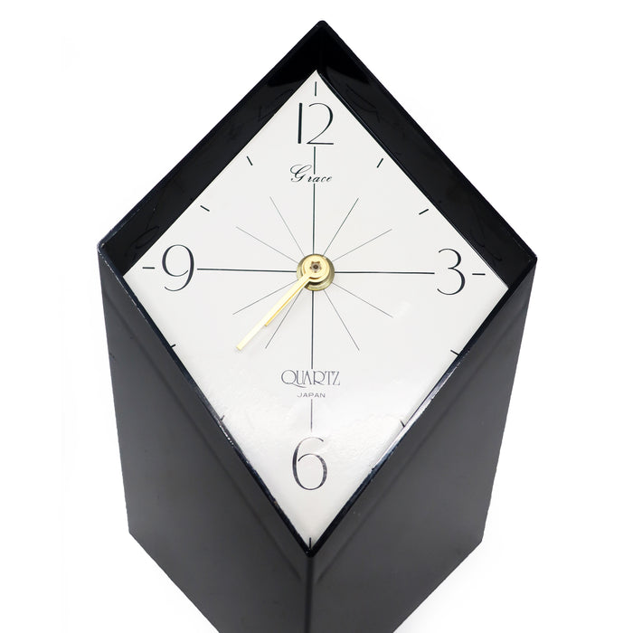 1970s Japanese Black Lucite Clock by Grace