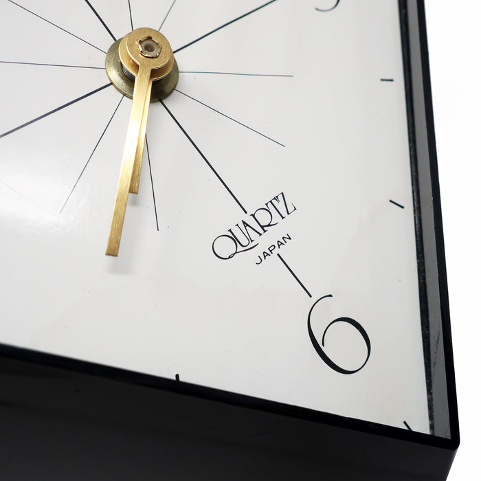 1970s Japanese Black Lucite Clock by Grace