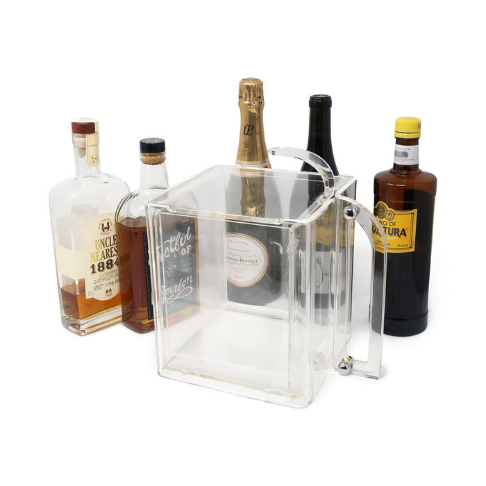 1970s Lucite and Chrome Ice Bucket