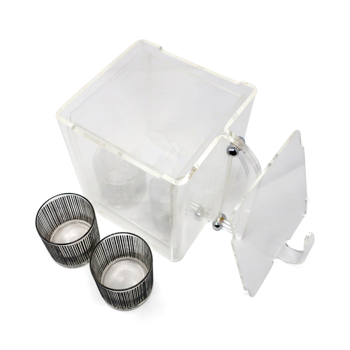1970s Lucite and Chrome Ice Bucket
