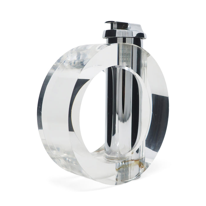 1970s Lucite and Chrome Table Lighter by Felice Antonio Botta