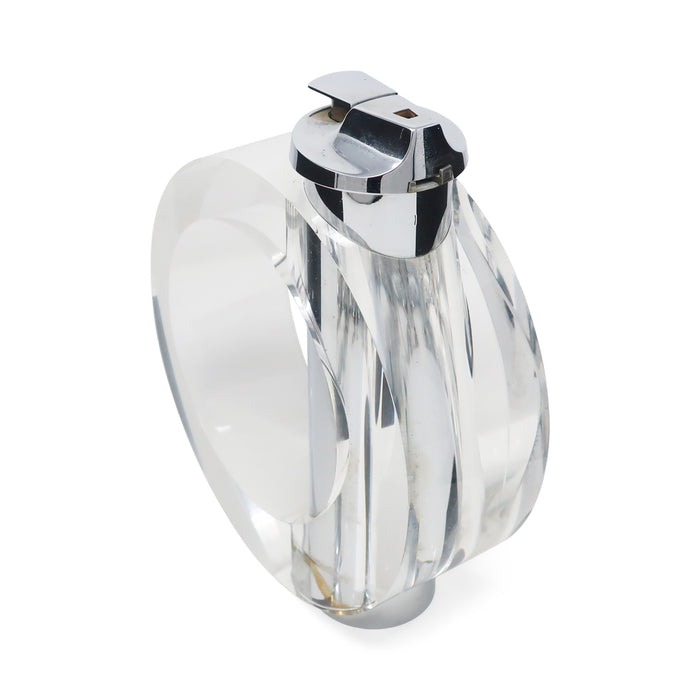 1970s Lucite and Chrome Table Lighter by Felice Antonio Botta