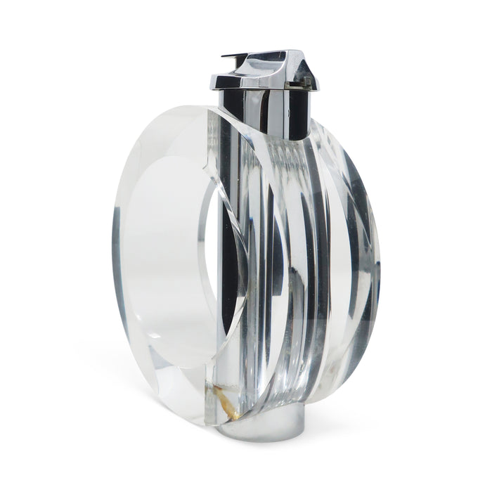 1970s Lucite and Chrome Table Lighter by Felice Antonio Botta