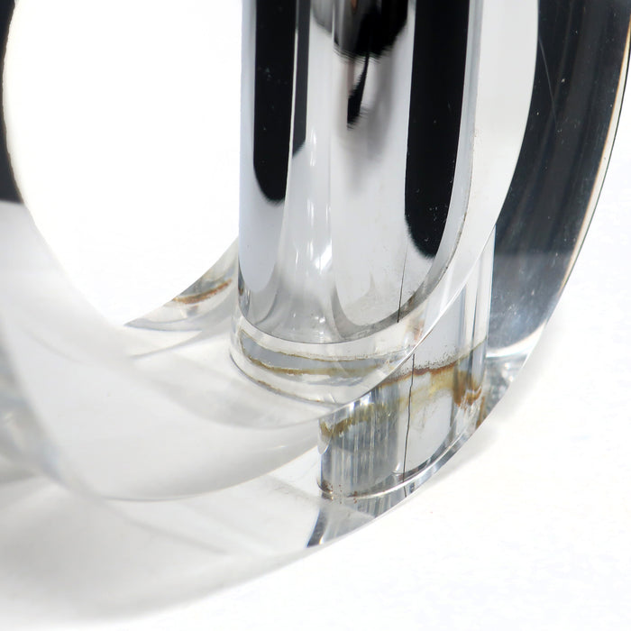 1970s Lucite and Chrome Table Lighter by Felice Antonio Botta