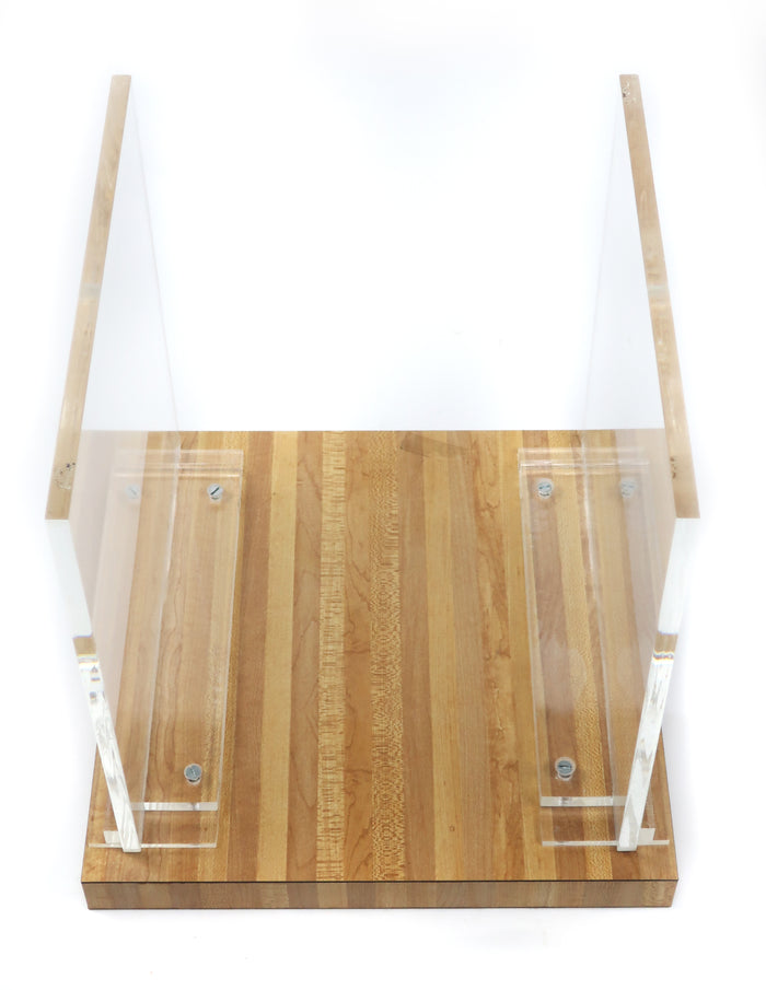 1970s Lucite and Wood Laminate Side Table
