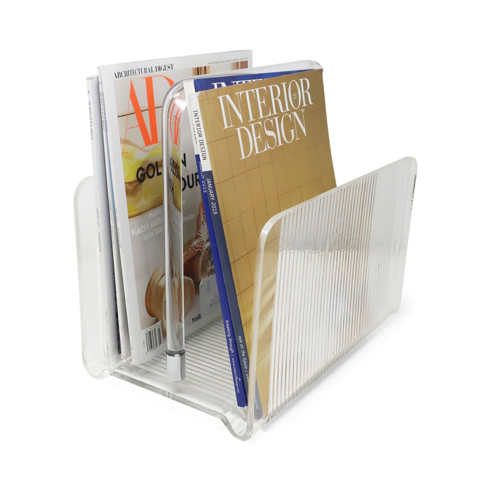 1970s Lucite Magazine Rack