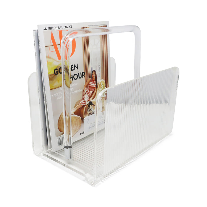 1970s Lucite Magazine Rack