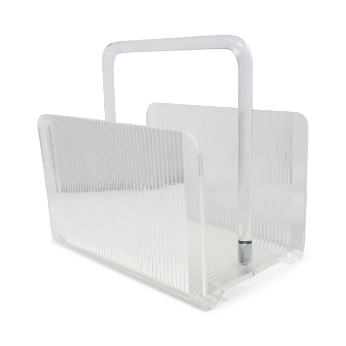 1970s Lucite Magazine Rack