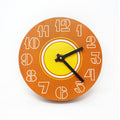 1970s Orange Wood Wall Clock