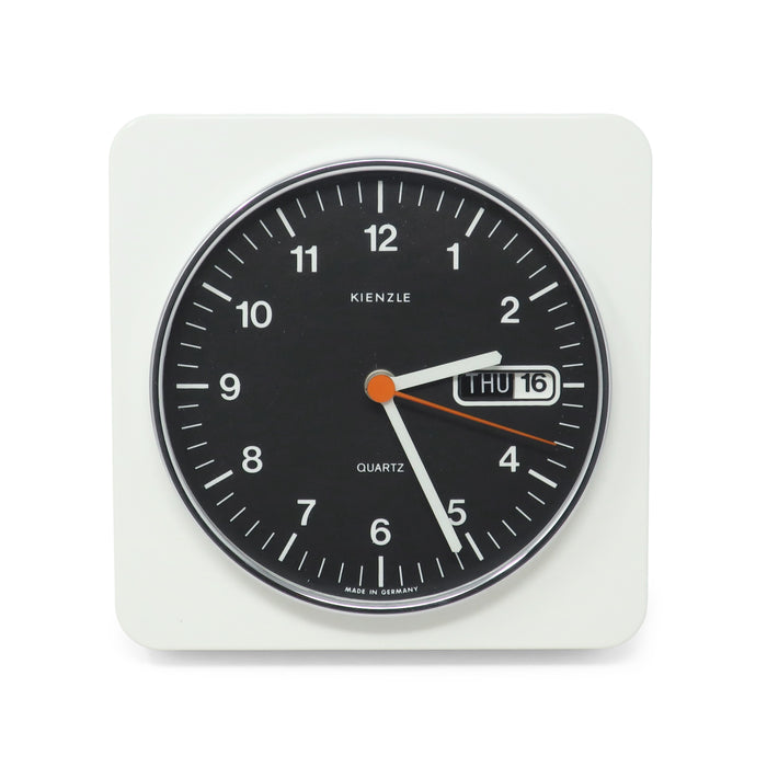1970s White and Black Wall Clock by Kienzle