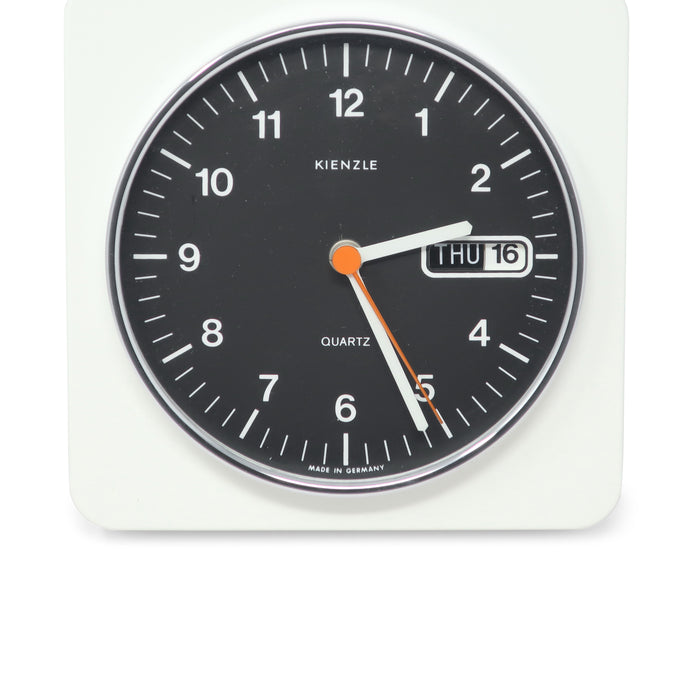 1970s White and Black Wall Clock by Kienzle