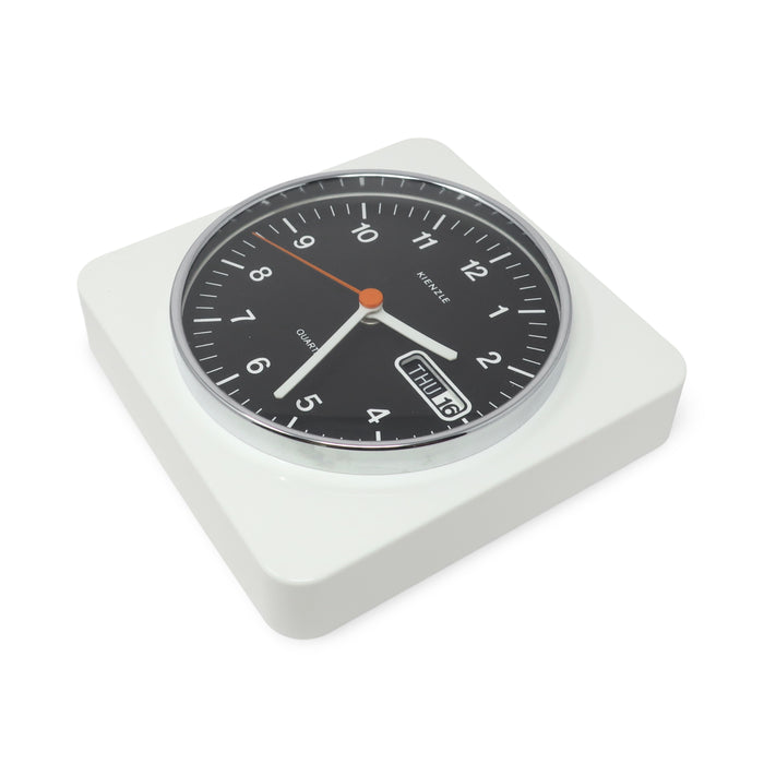 1970s White and Black Wall Clock by Kienzle