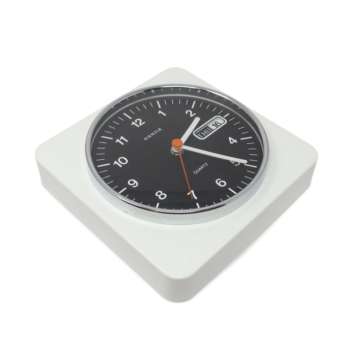 1970s White and Black Wall Clock by Kienzle