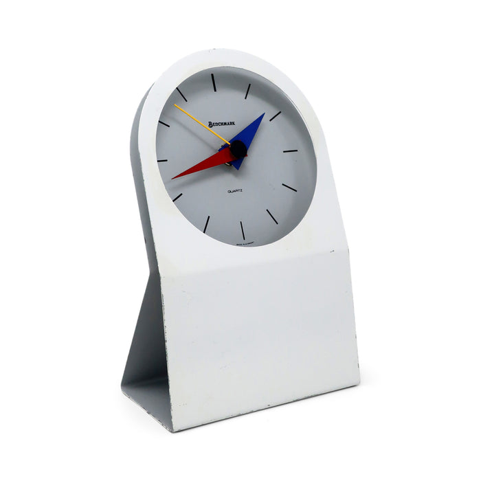 1980s Postmodern Benchmark Quartz Desk Clock