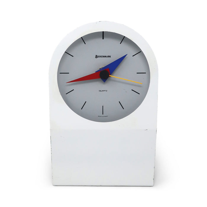 1980s Postmodern Benchmark Quartz Desk Clock