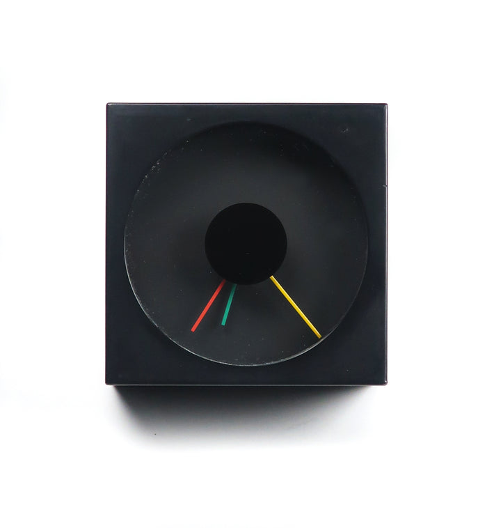 1980s Postmodern Black Canetti Desk Clock