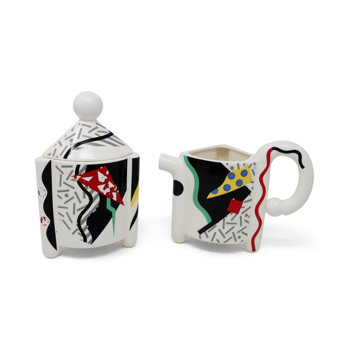 1980s Postmodern Kato Kogei Fujimori Carnival Creamer & Sugar Set