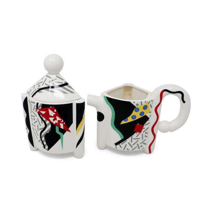 1980s Postmodern Kato Kogei Fujimori Carnival Creamer & Sugar Set