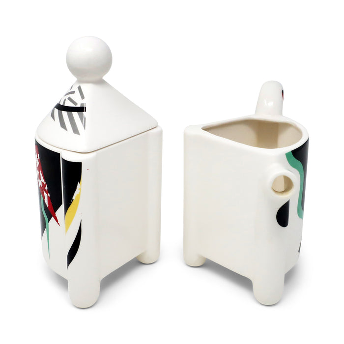 1980s Postmodern Kato Kogei Fujimori Carnival Creamer & Sugar Set
