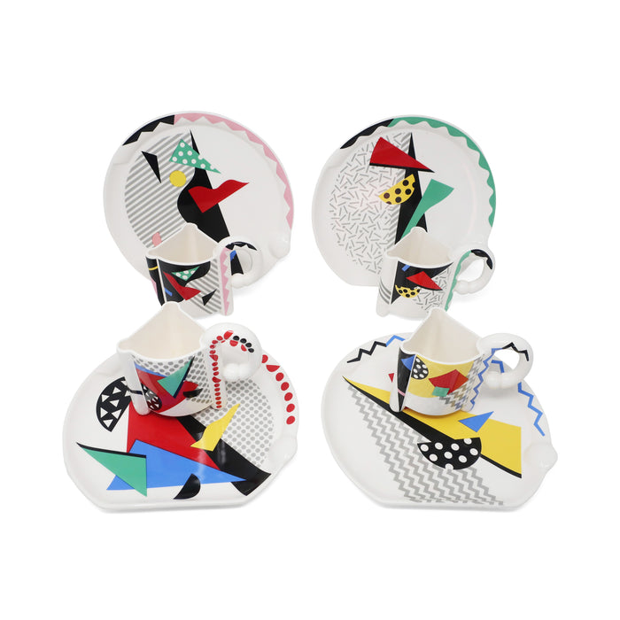 1980s Postmodern Kato Kogei Fujimori Carnival Mug and Plate Set