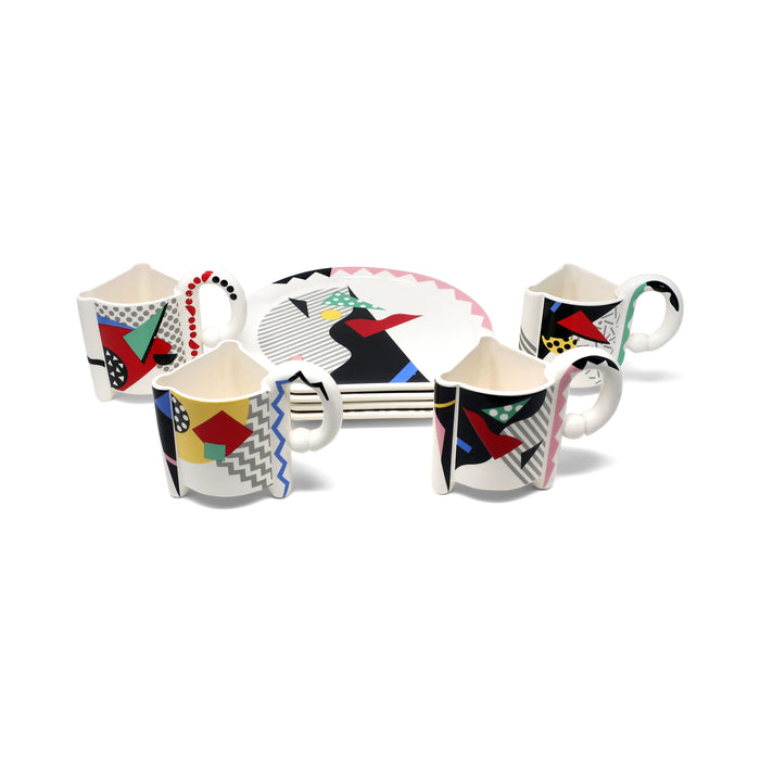 1980s Postmodern Kato Kogei Fujimori Carnival Mug and Plate Set