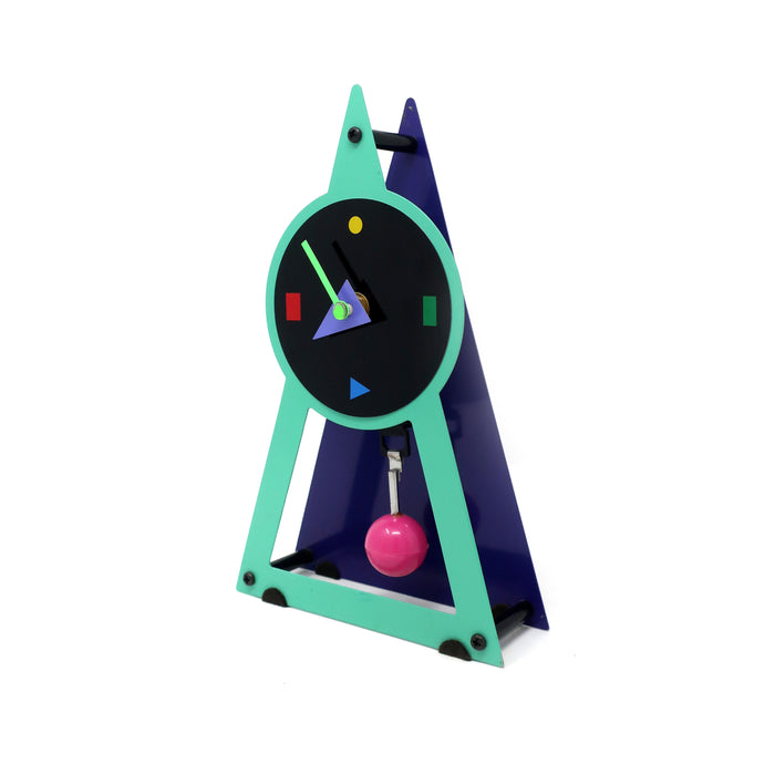 1980s Postmodern Multi-Colored Clock