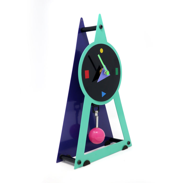 1980s Postmodern Multi-Colored Clock