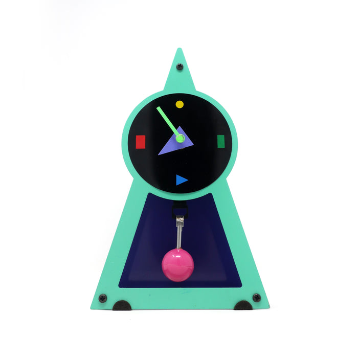 1980s Postmodern Multi-Colored Clock