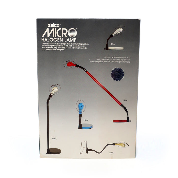 1980's Postmodern Zelco Micro Halogen Lamp