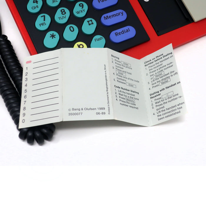 1980s Red Bang & Olufsen Beocom 2000 Phone