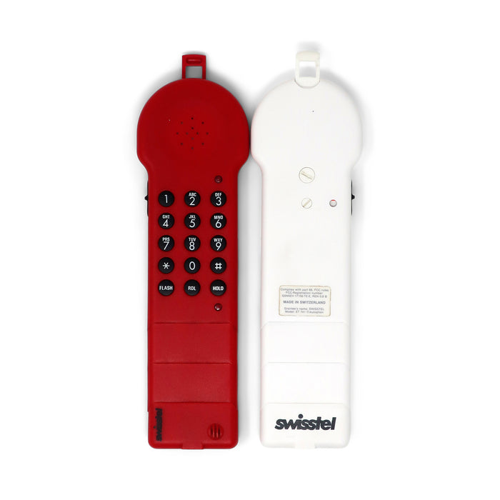 1980s Red Swisstel Postmodern Bendable Telephone