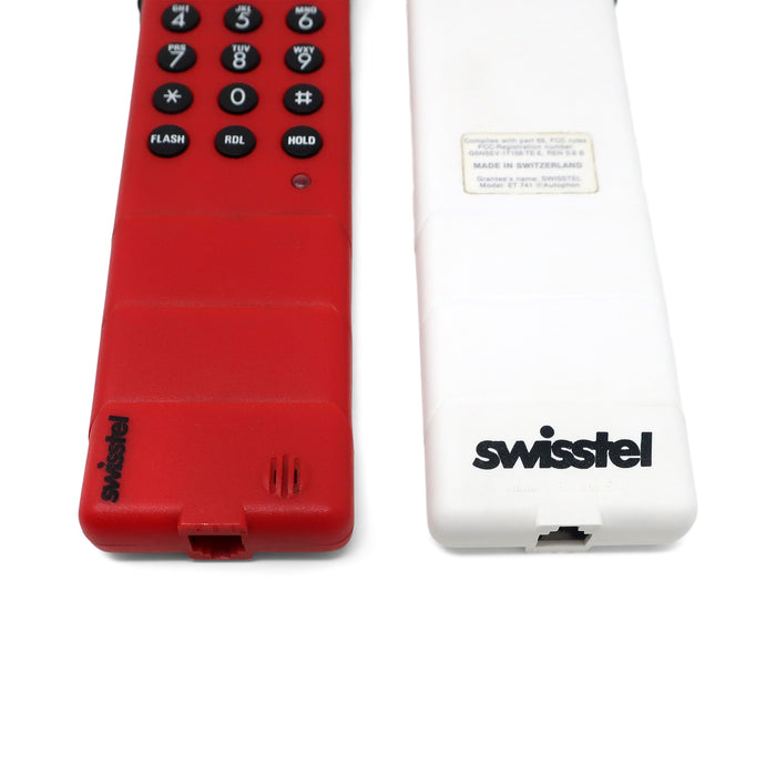 1980s Red Swisstel Postmodern Bendable Telephone