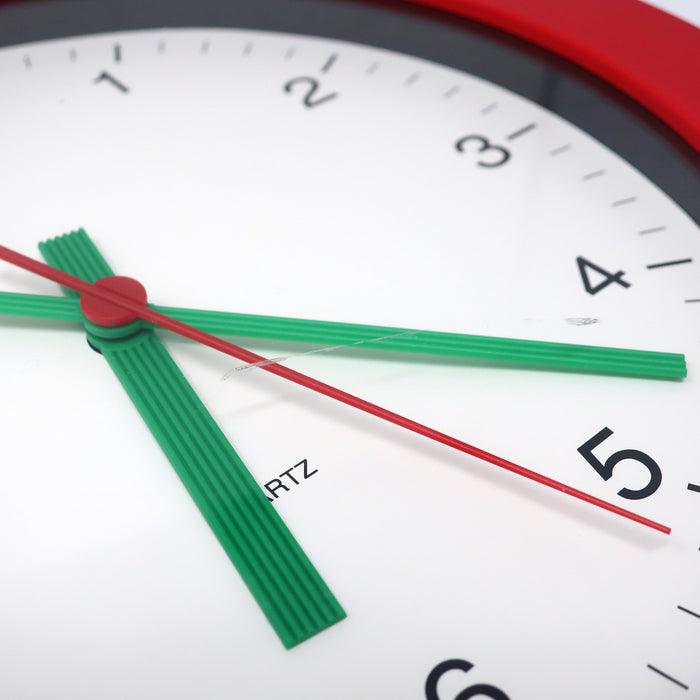 1980s Red, White and Green Wall Clock by Junghans