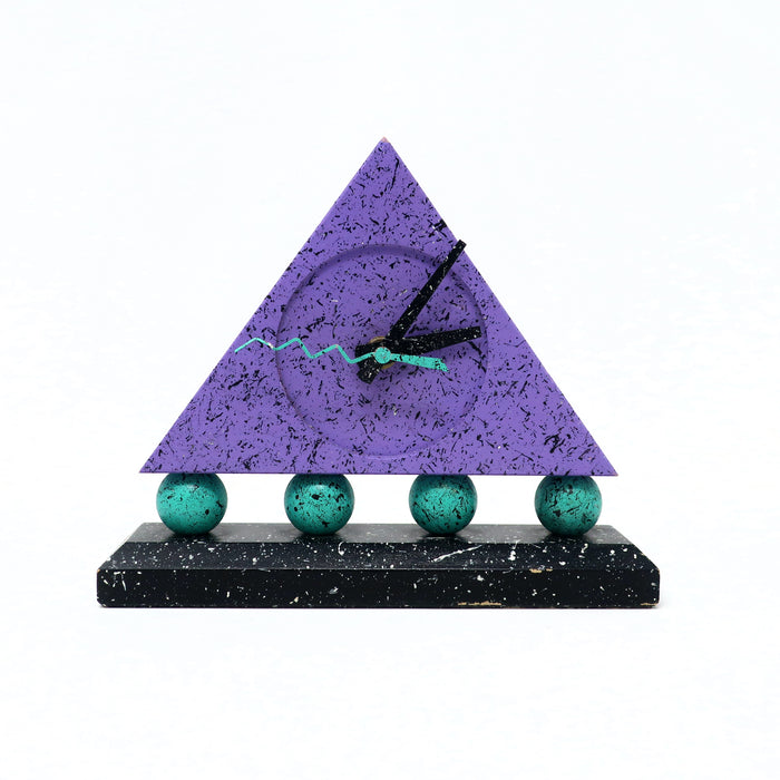 1980s Triangular Splatter Paint Desk Clock