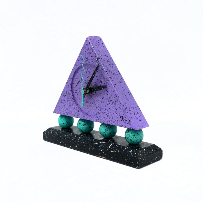1980s Triangular Splatter Paint Desk Clock