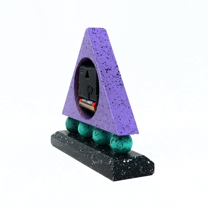 1980s Triangular Splatter Paint Desk Clock