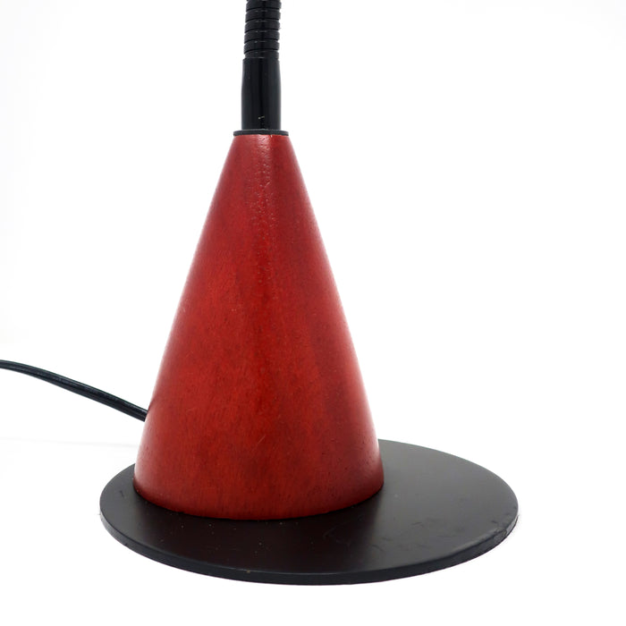 1990s Postmodern Wood and Metal Desk Lamp