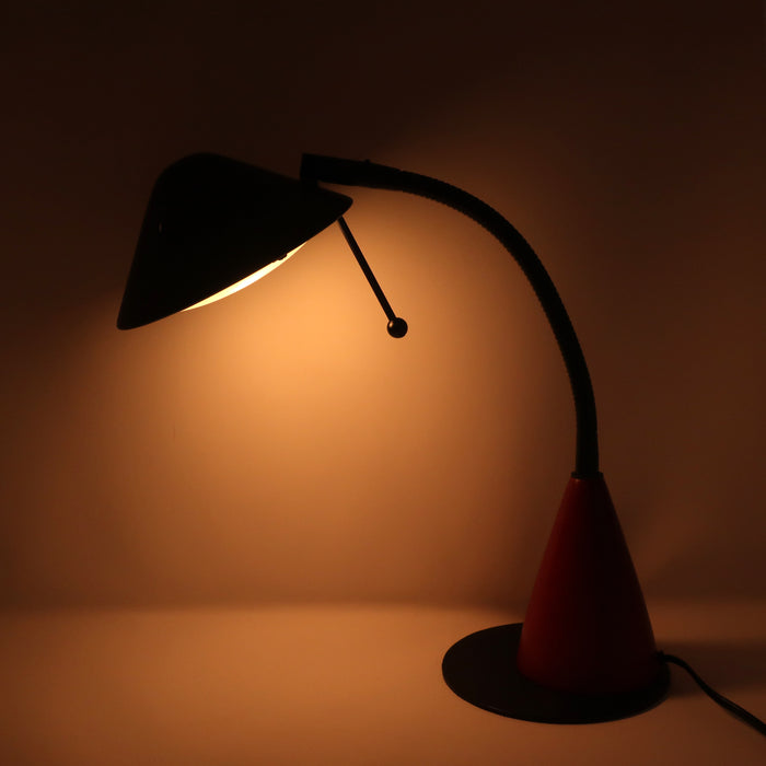 1990s Postmodern Wood and Metal Desk Lamp