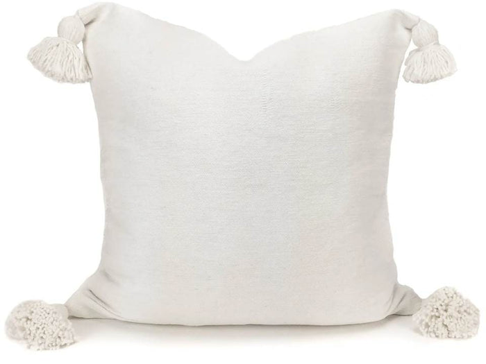 24’’ x White Pom Euro Sham Pillow Cover - Moroccan Corridor®