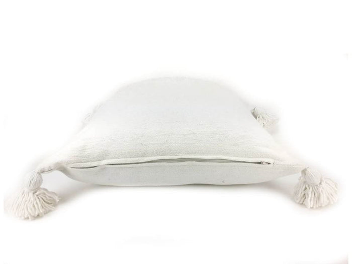 24’’ x White Pom Euro Sham Pillow Cover - Moroccan Corridor®