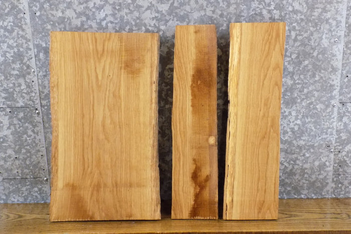 3- Live Edge White Oak Rustic Craft Pack/Split Board Slabs 14409-14410