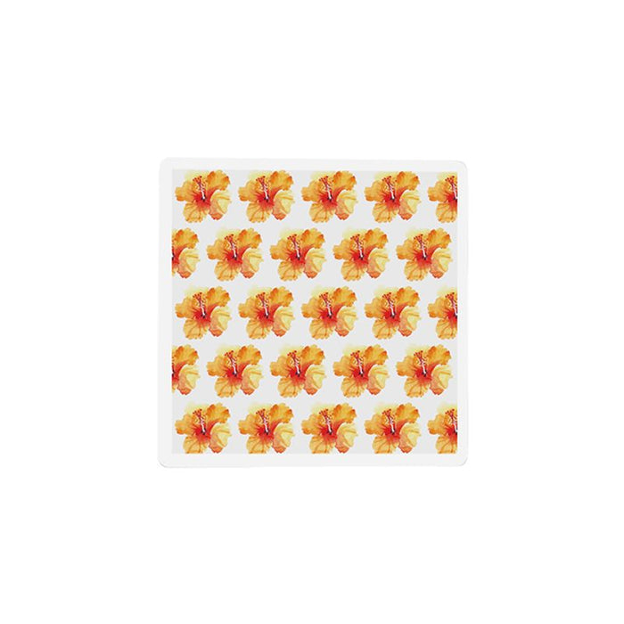 4x4in Orange Hibiscus Ceramic Coaster
