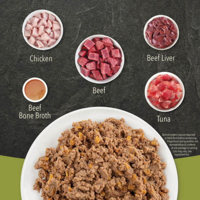 Acana Beef, Chicken + Tuna Recipe in Bone Broth Wet Cat Food