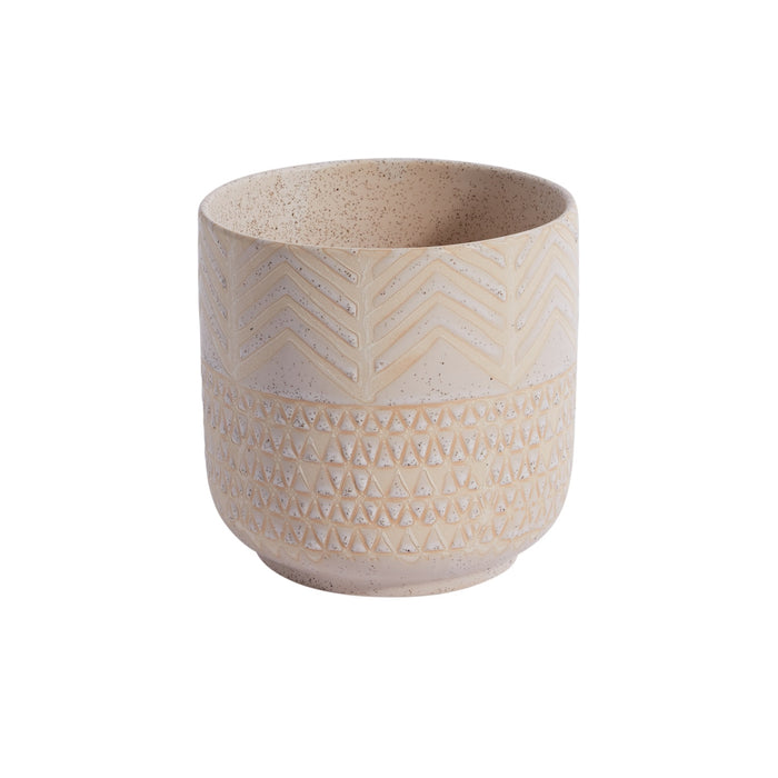 Accent Decor Indo 5.25" Ceramic Planter Pot, Cream