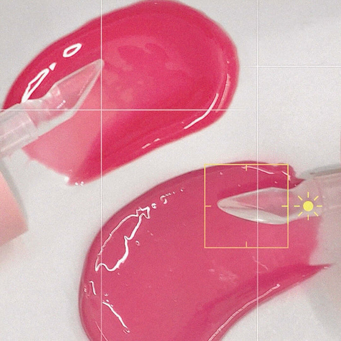 AOU Glowy Chonky Tint Balm in vibrant pink shades, showcasing glossy texture and smooth application